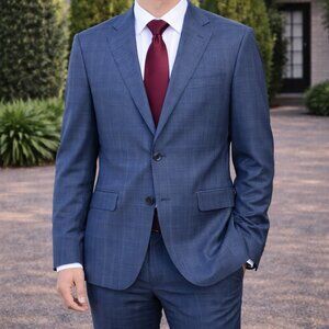 Hand-Tailored Suit | Silk & Virgin Wool Blend | Midnight Glen Plaid